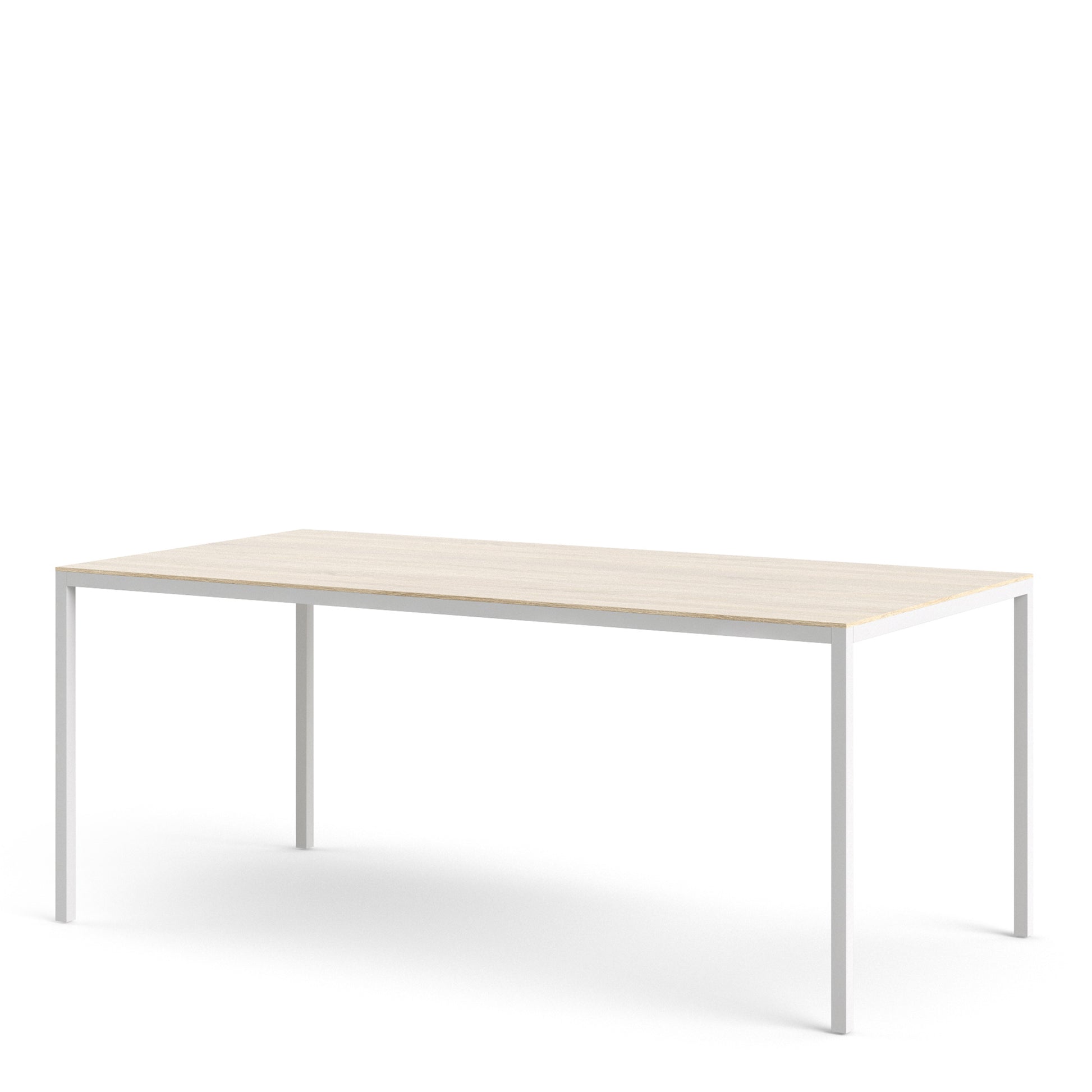 Family  Dining Table 180cm Oak Table Top with White Legs