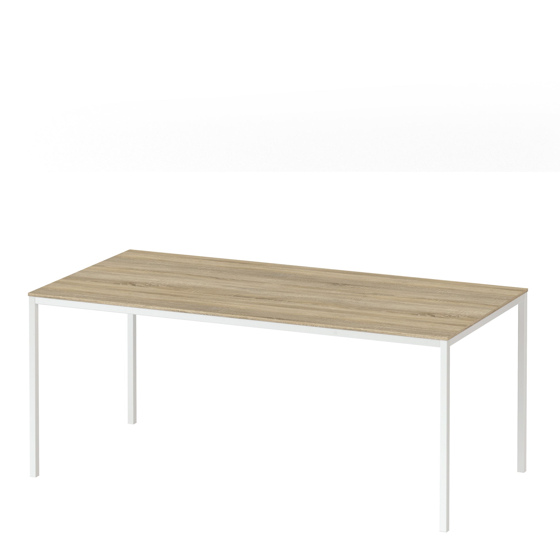 Family  Dining Table 180cm Oak Table Top with White Legs