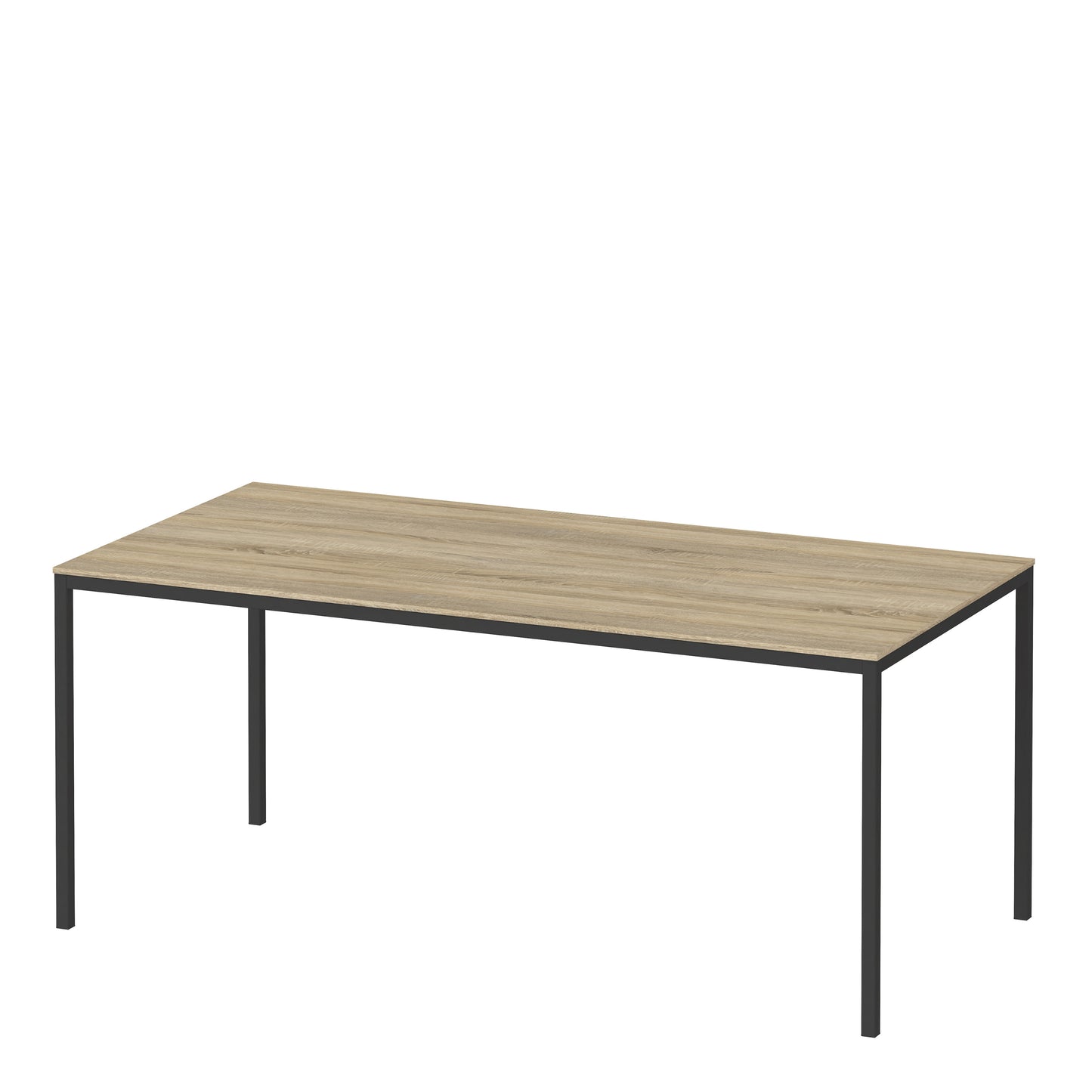 Family  Dining Table 180cm Oak Table Top with Black Legs