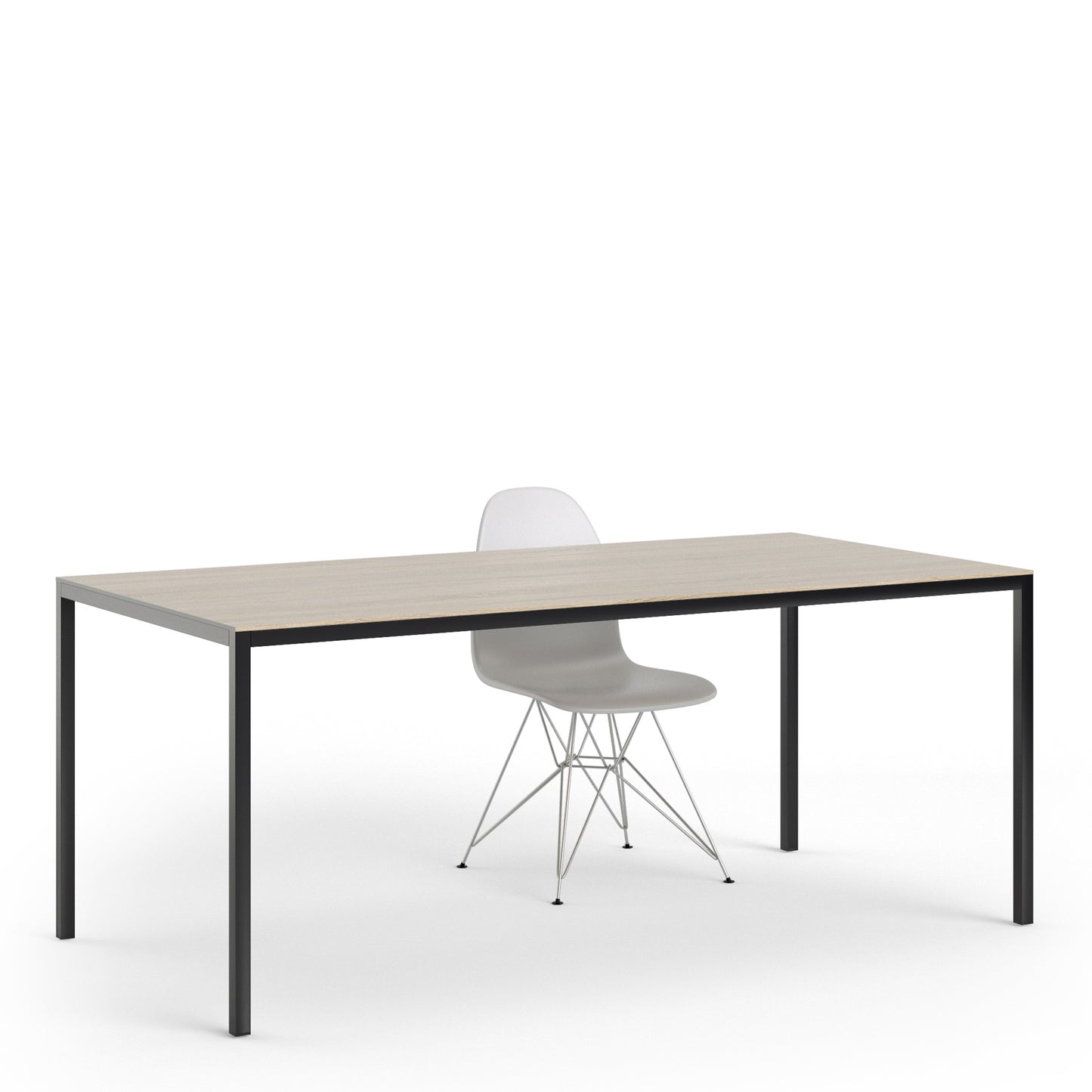 Family  Dining Table 180cm Oak Table Top with Black Legs