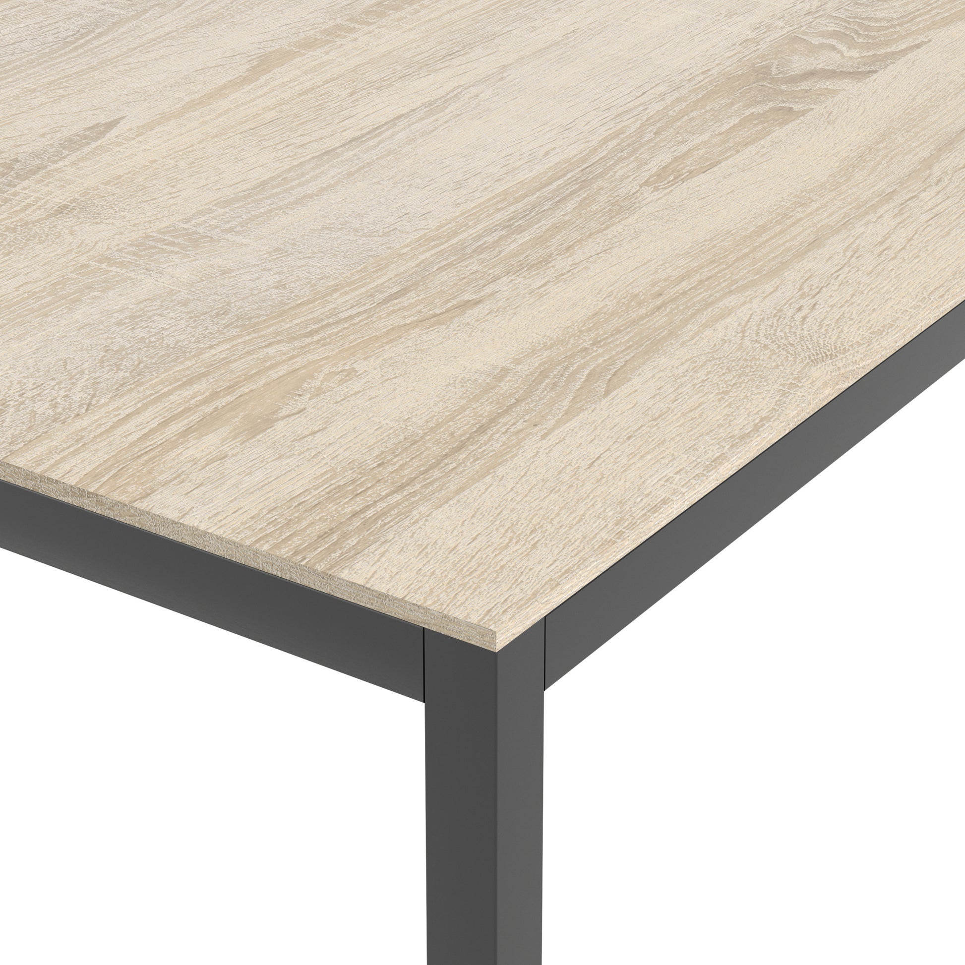 Family  Dining Table 180cm Oak Table Top with Black Legs