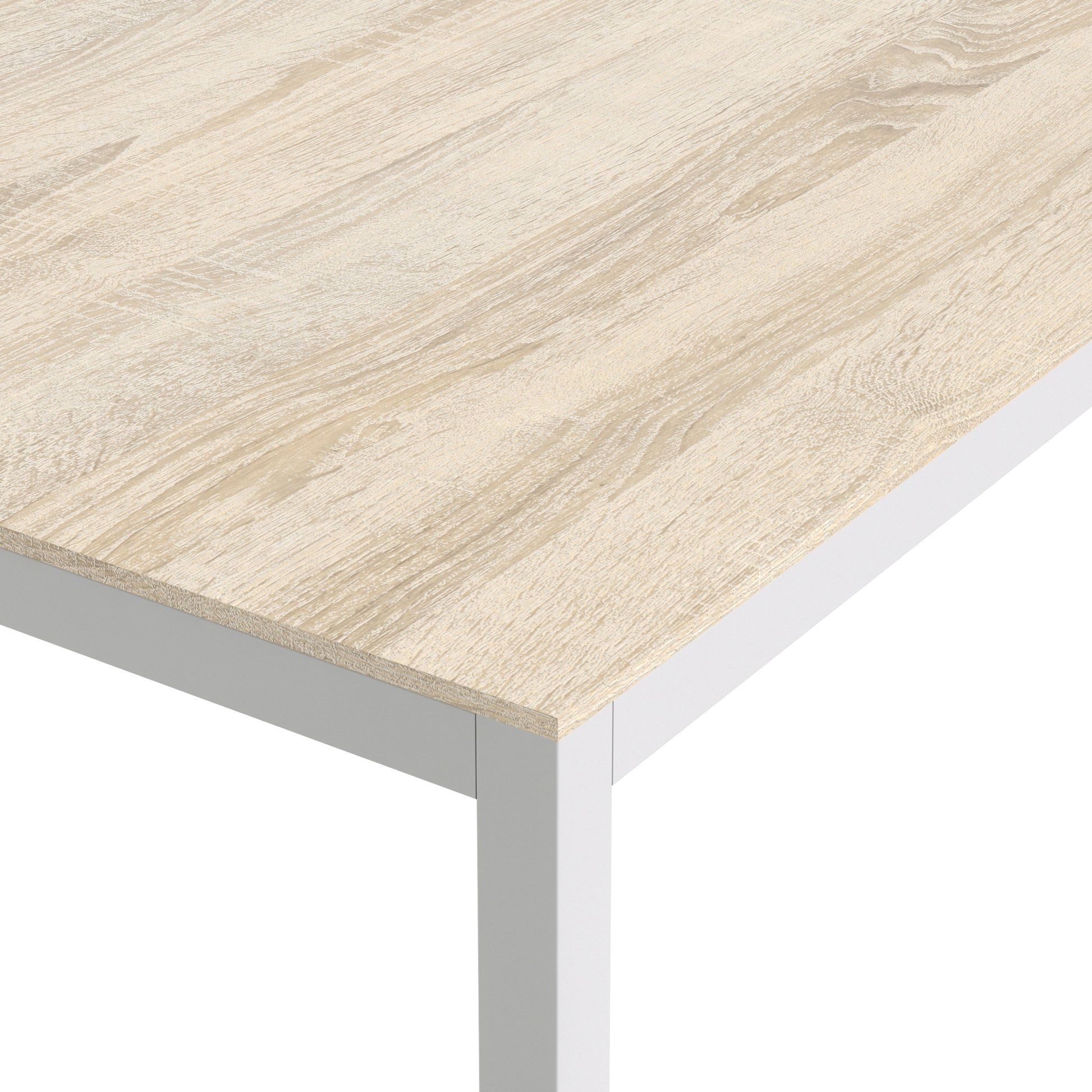 Family  Dining Table 140cm Oak Table Top with White Legs