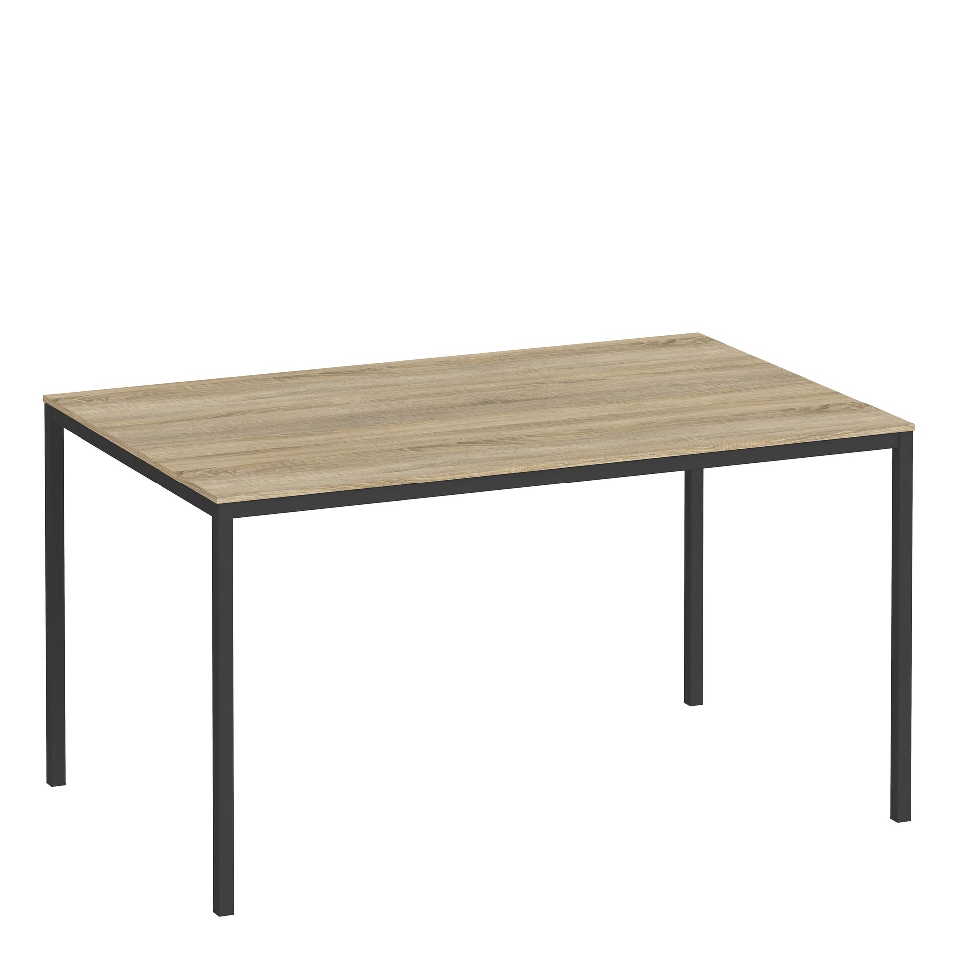 Family  Dining Table 140cm Oak Table Top with Black Legs