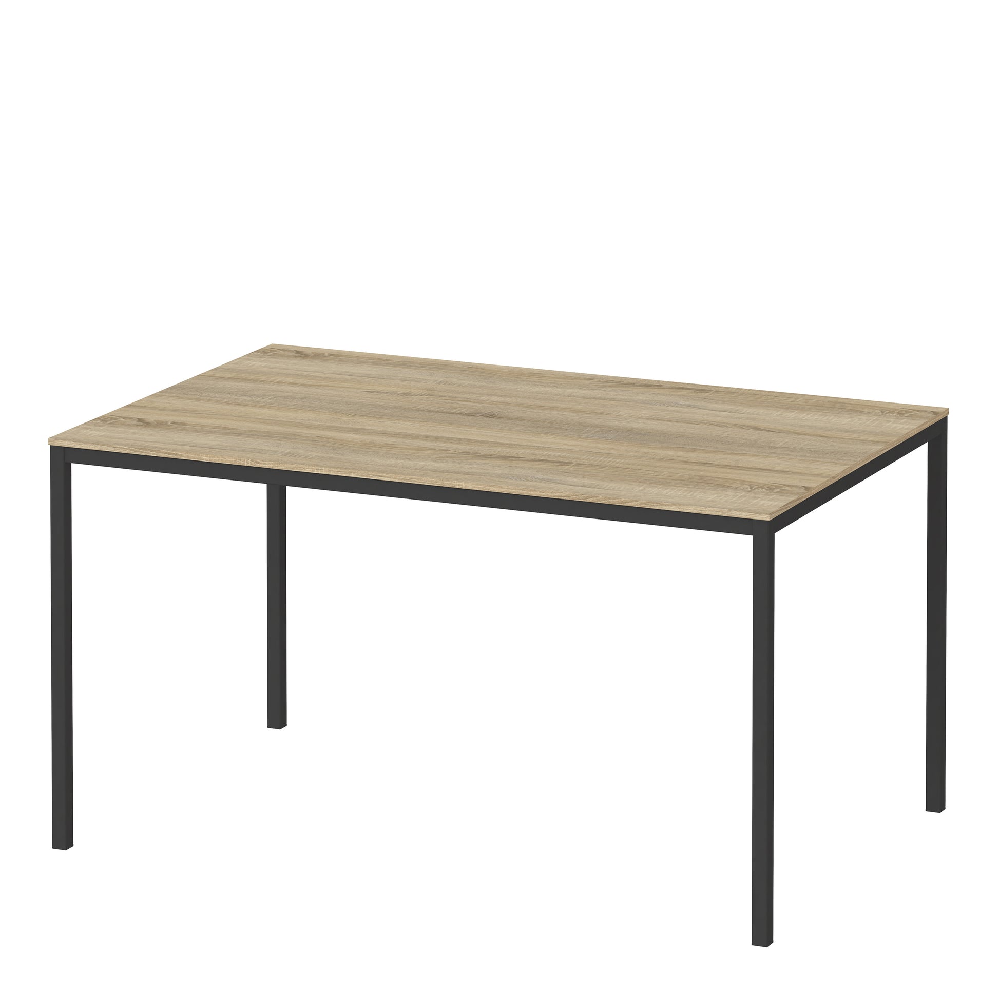 Family  Dining Table 140cm Oak Table Top with Black Legs