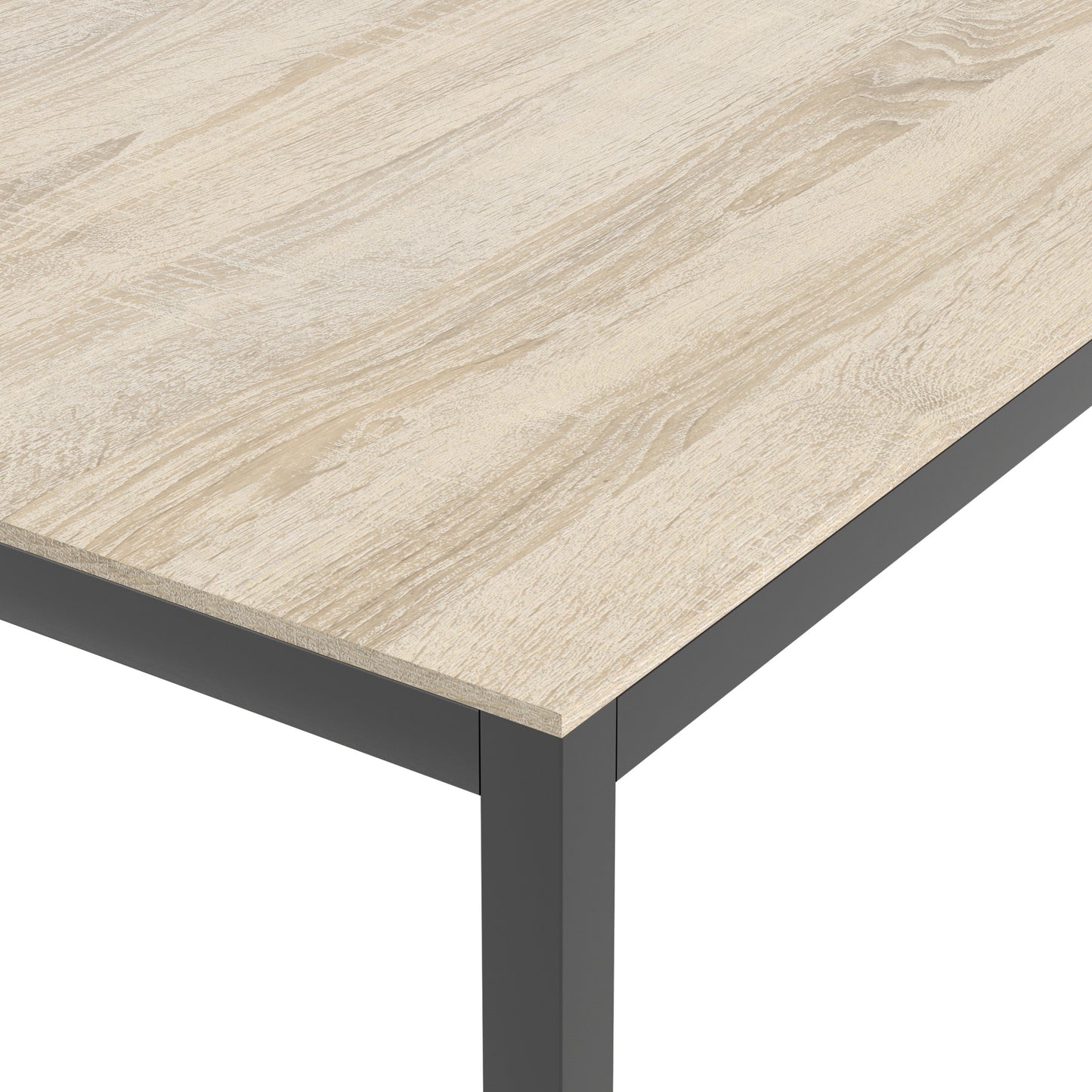 Family  Dining Table 140cm Oak Table Top with Black Legs