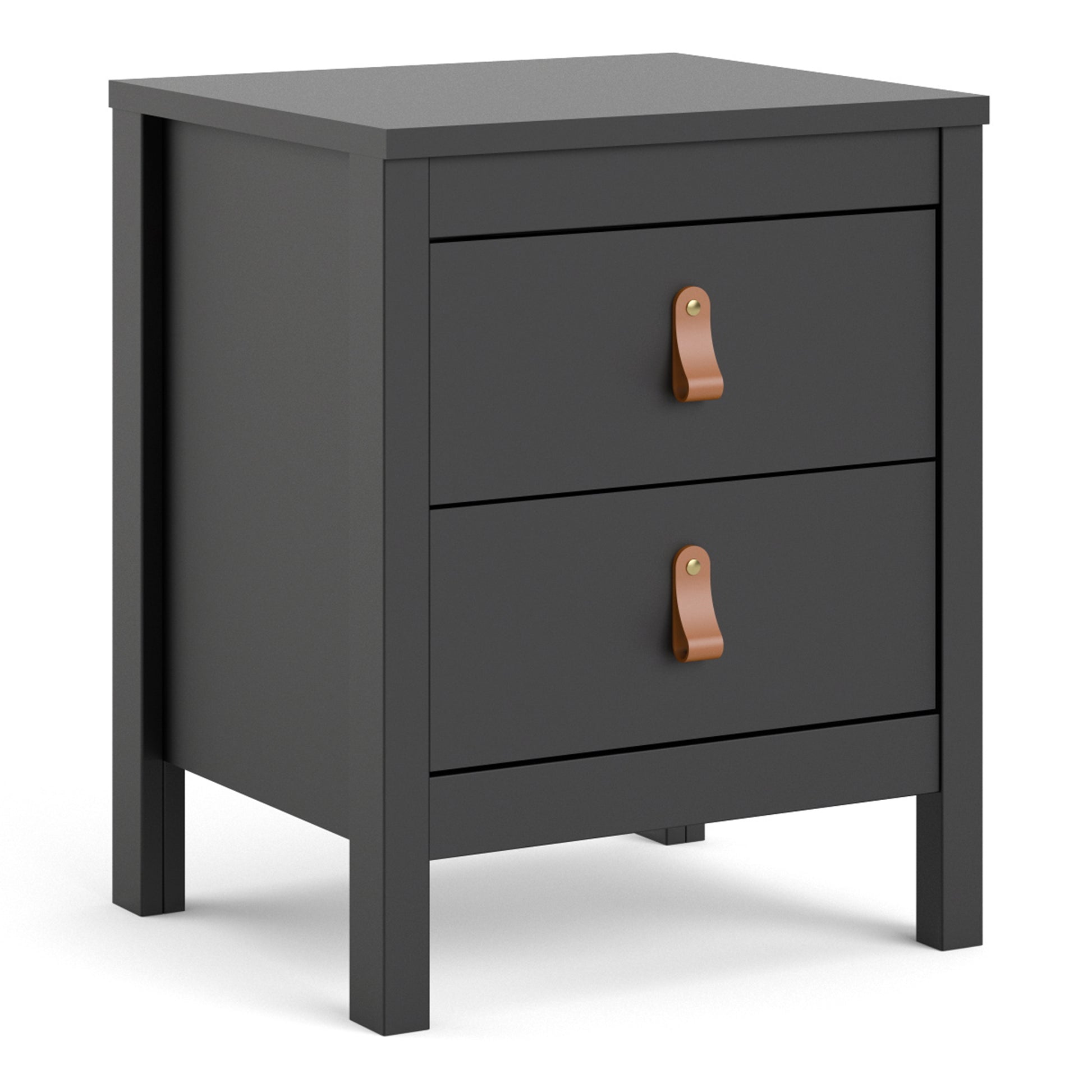 Barcelona  Bedside Table 2 drawers in Matt Black