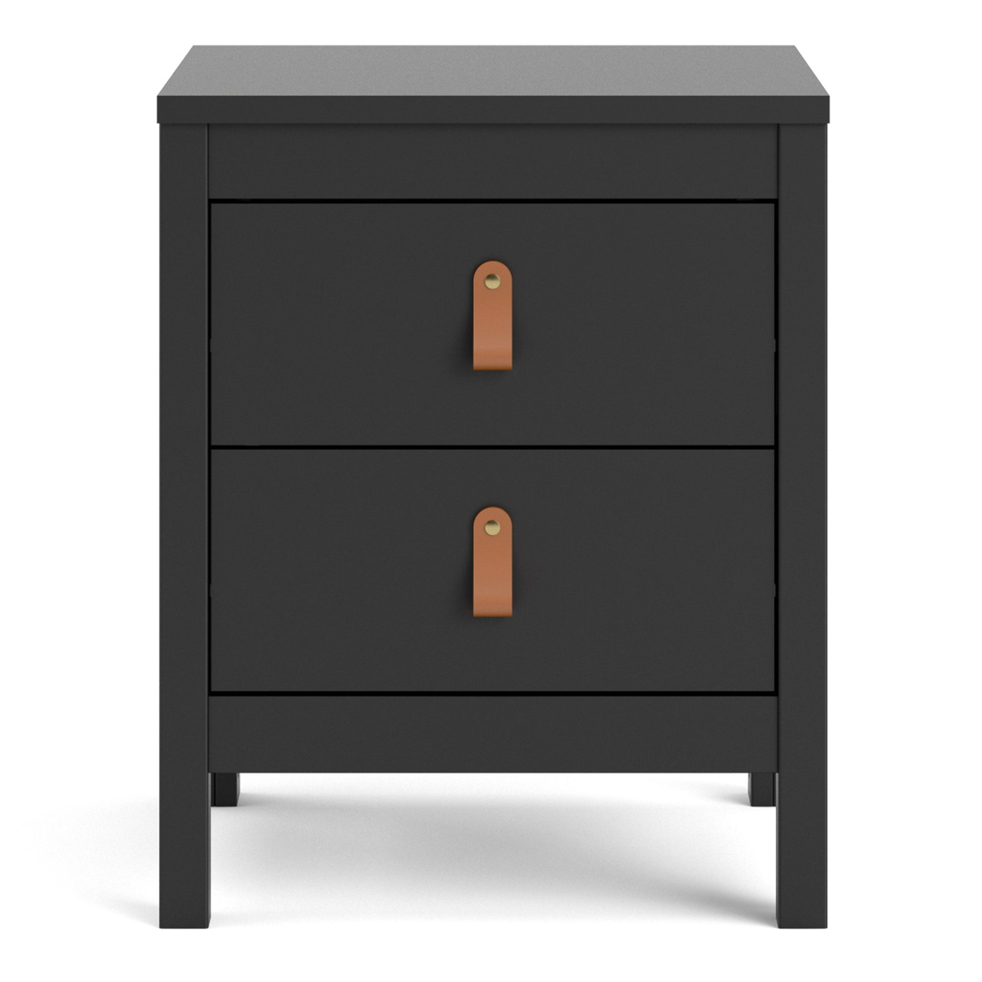 Barcelona  Bedside Table 2 drawers in Matt Black