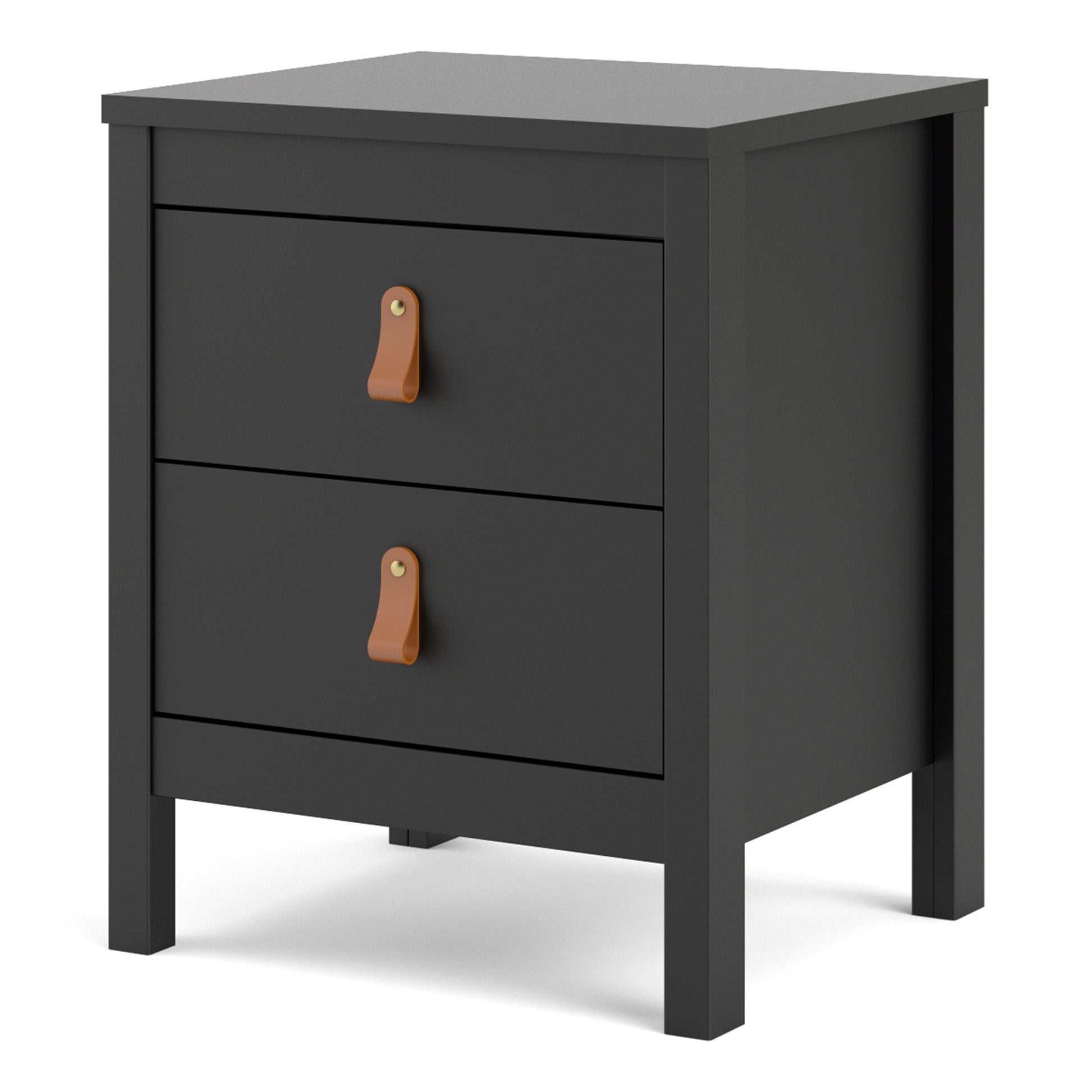 Barcelona  Bedside Table 2 drawers in Matt Black