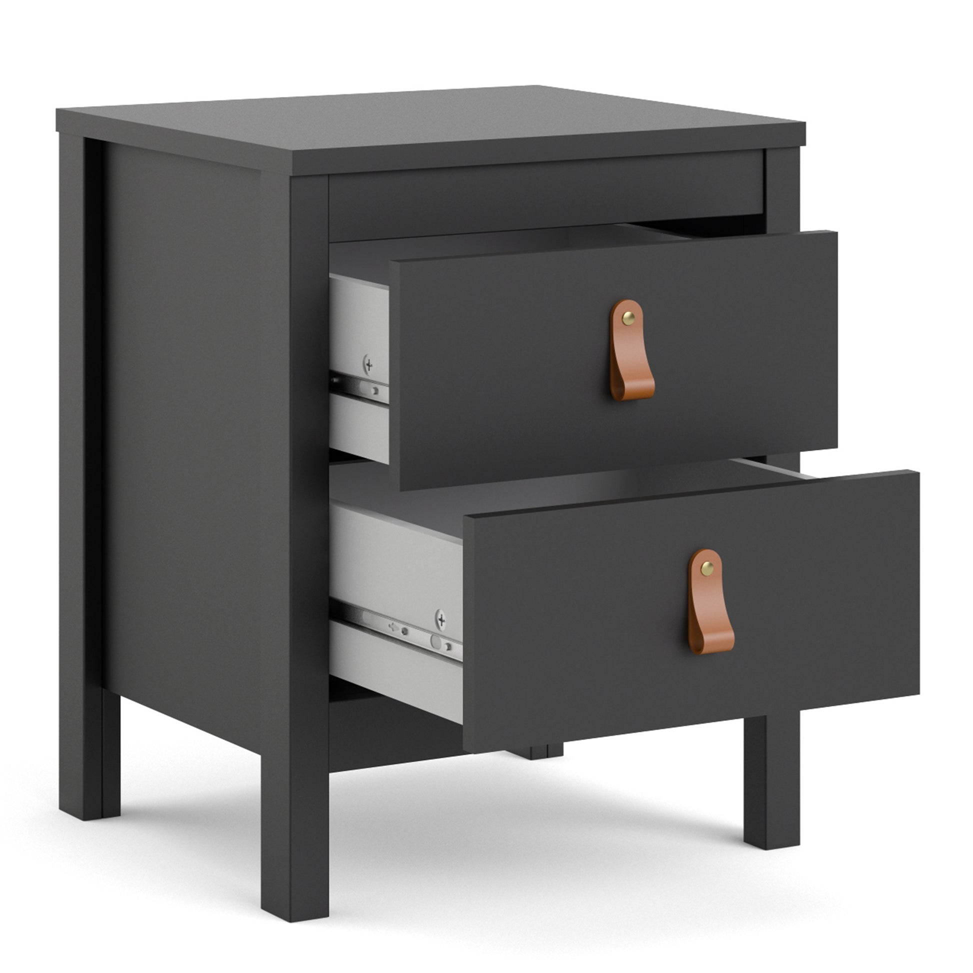 Barcelona  Bedside Table 2 drawers in Matt Black