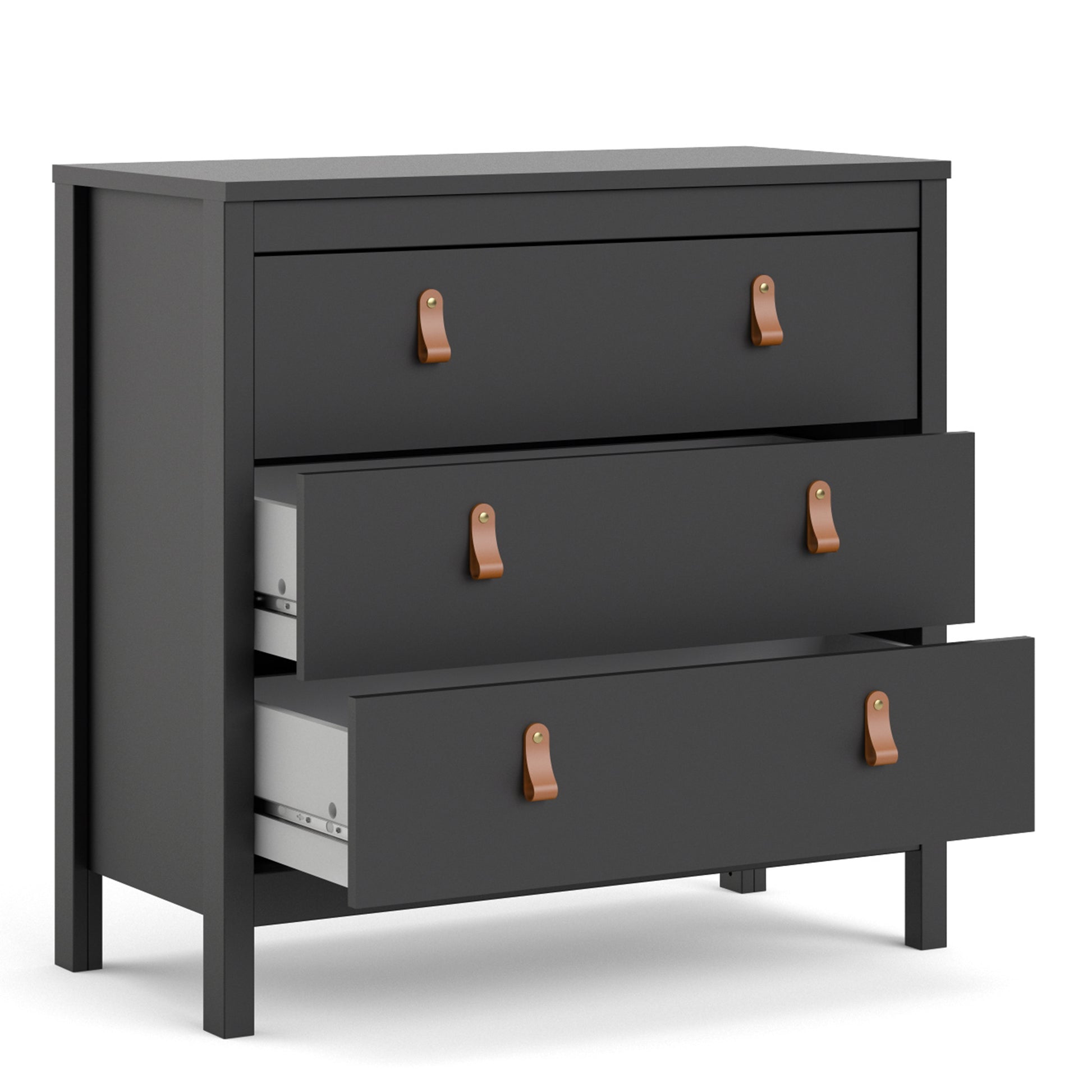 Barcelona  Chest 3 drawers in Matt Black