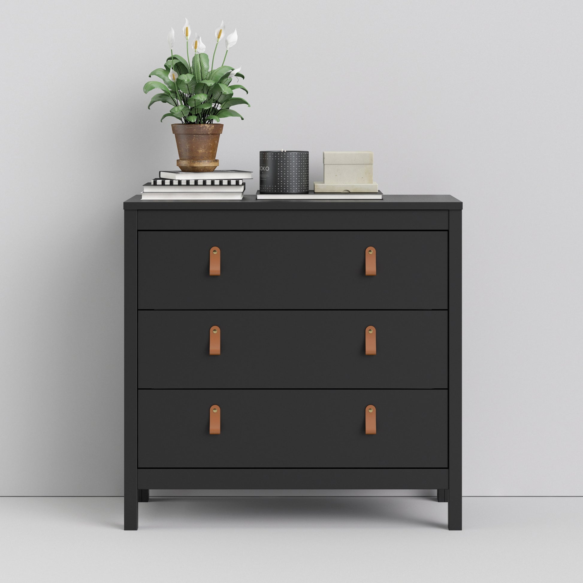 Barcelona  Chest 3 drawers in Matt Black