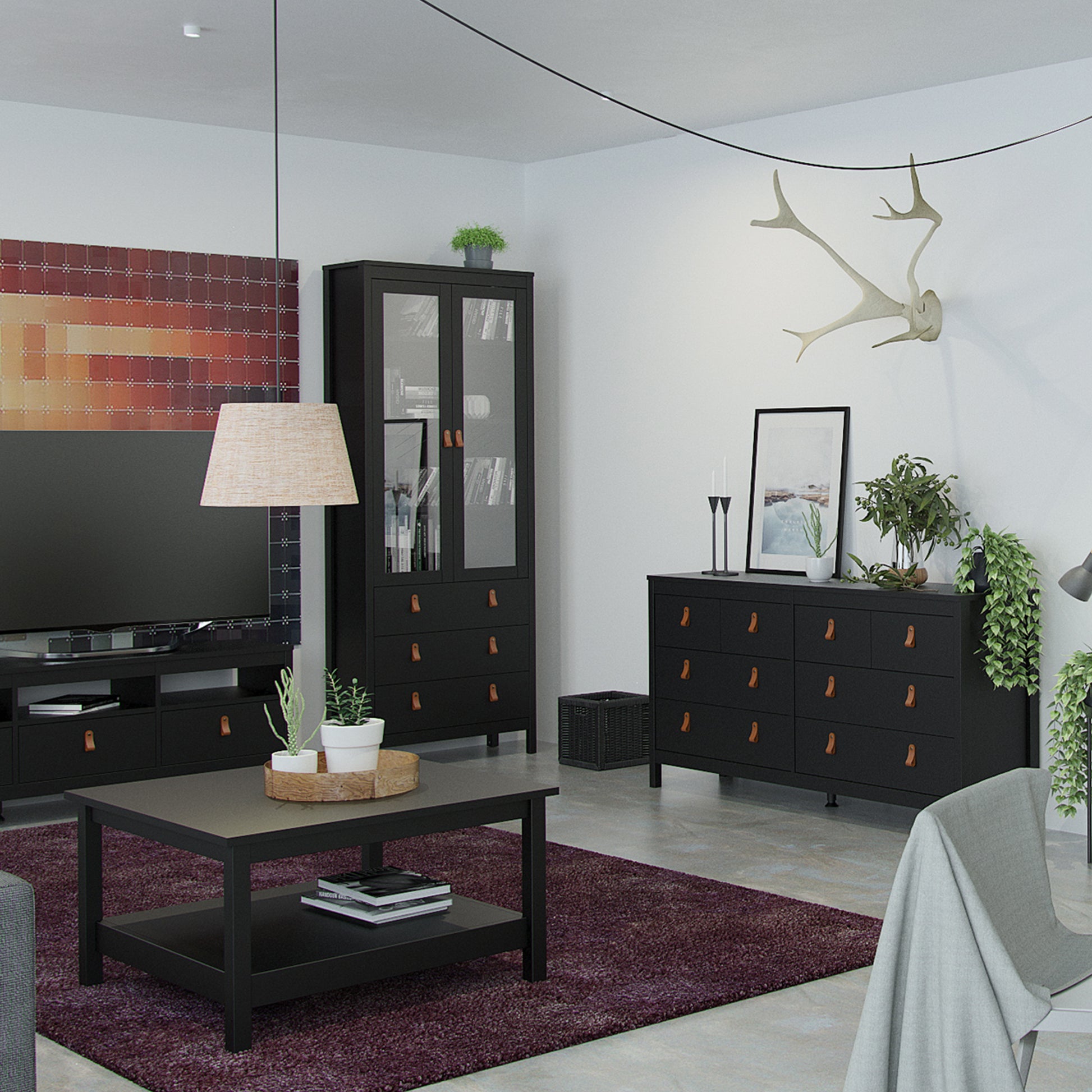 Barcelona  Double dresser 4+4 drawers in Matt Black
