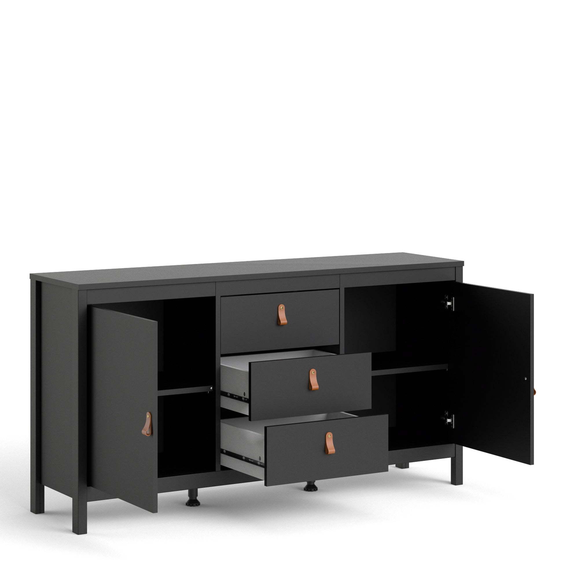 Barcelona  Sideboard 2 doors + 3 drawers in Matt Black