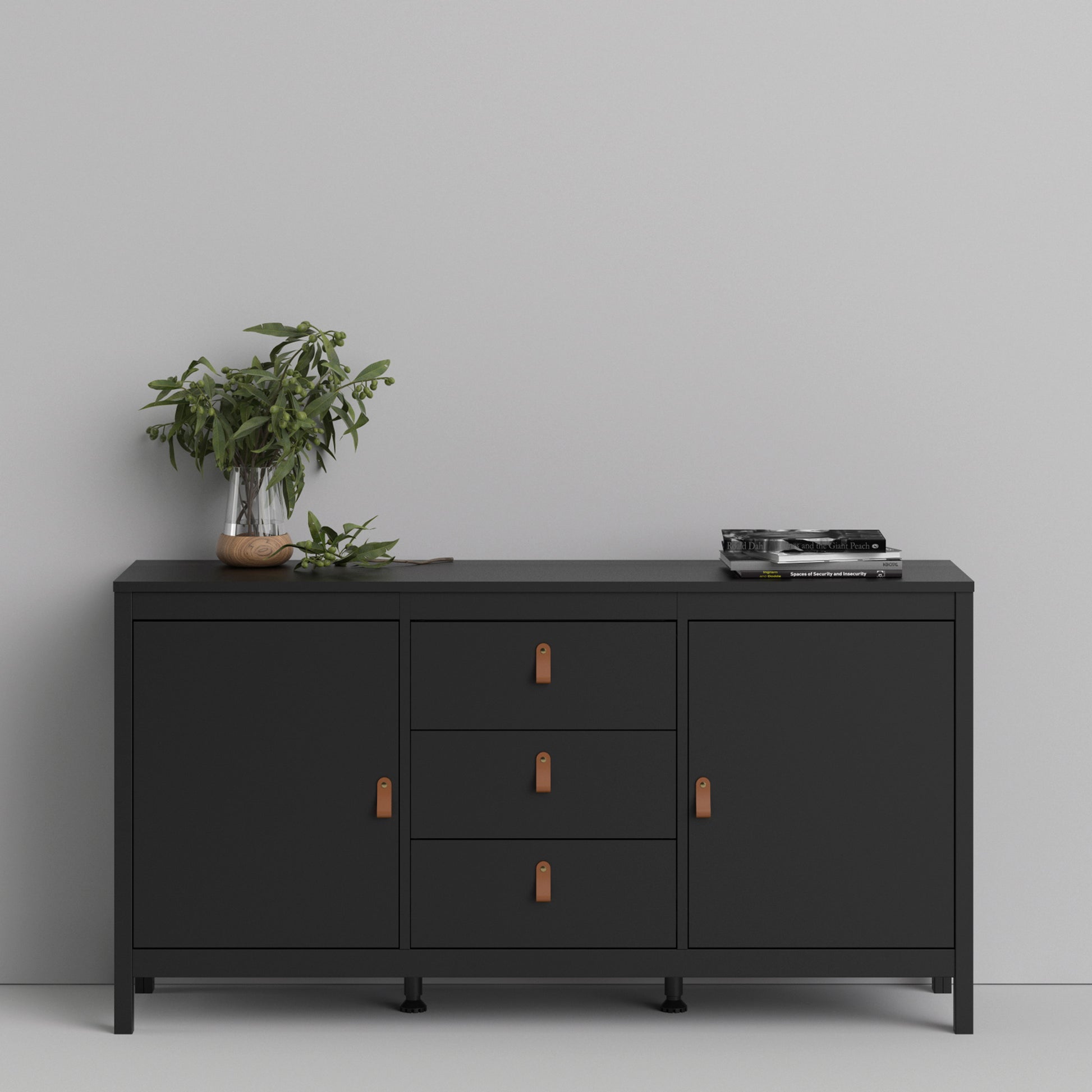 Barcelona  Sideboard 2 doors + 3 drawers in Matt Black