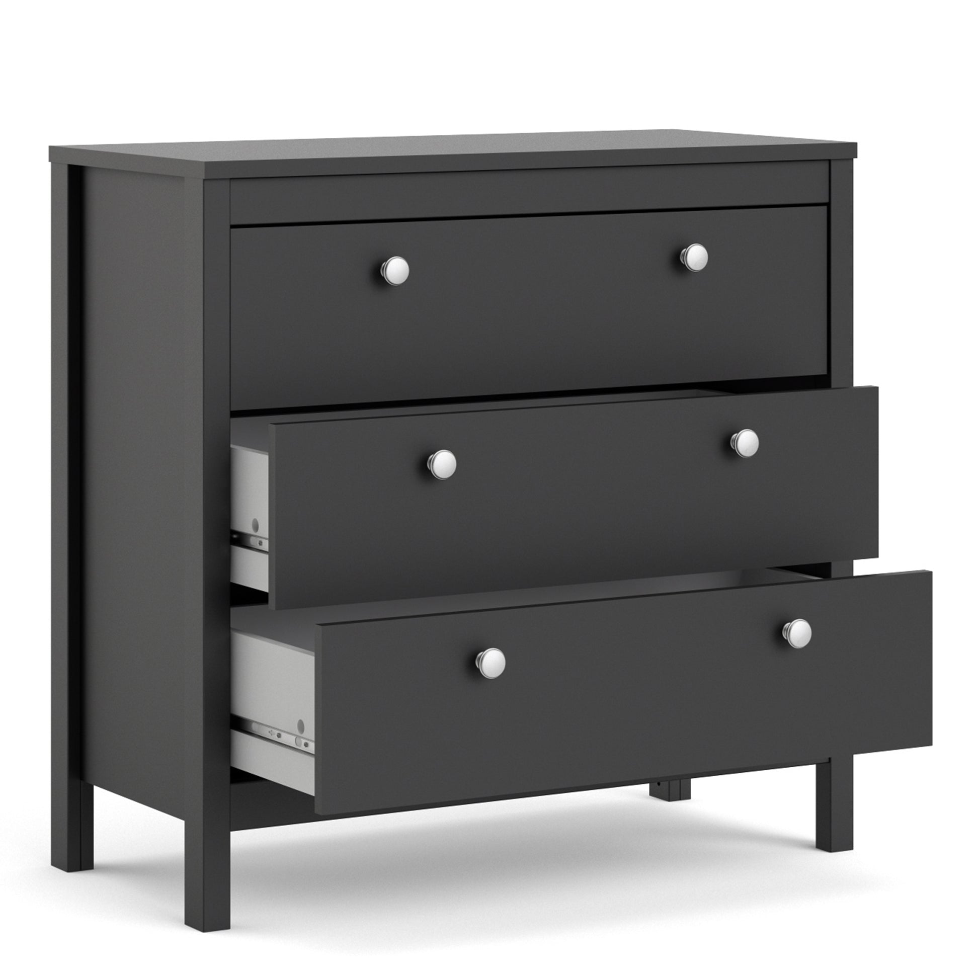 Madrid  Chest 3 drawers in Matt Black