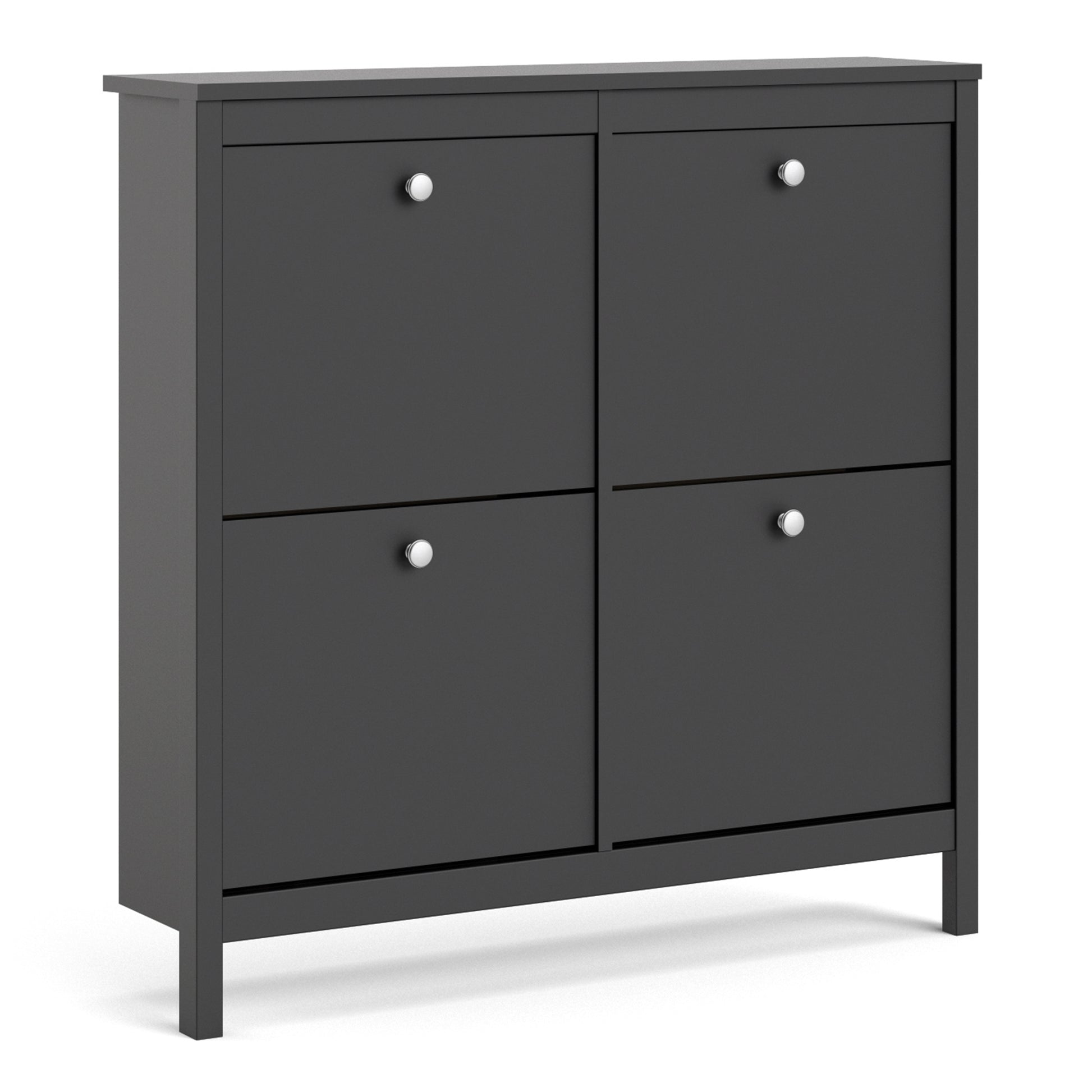 Madrid  Shoe cabinet 4 Compartments in Matt Black