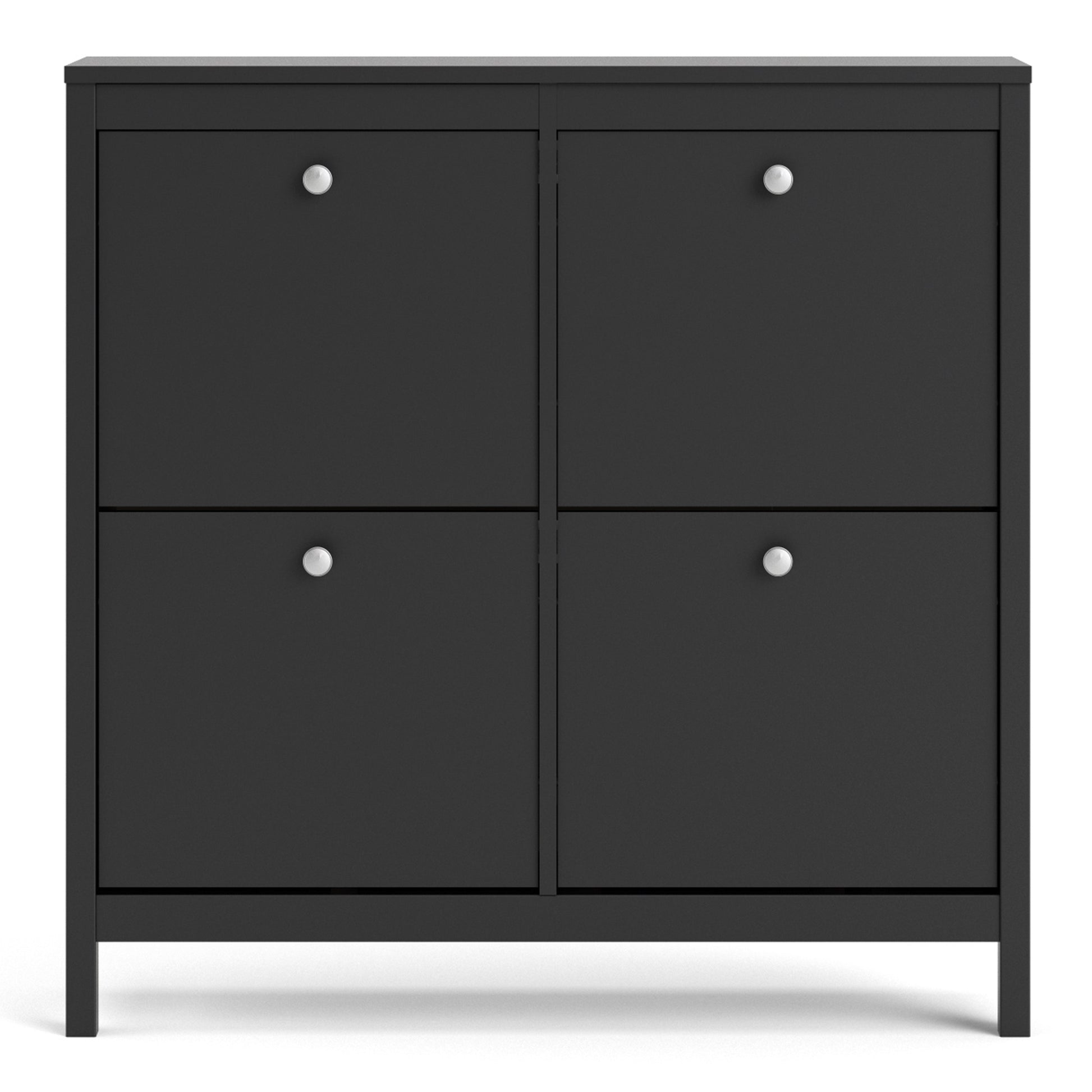 Madrid  Shoe cabinet 4 Compartments in Matt Black