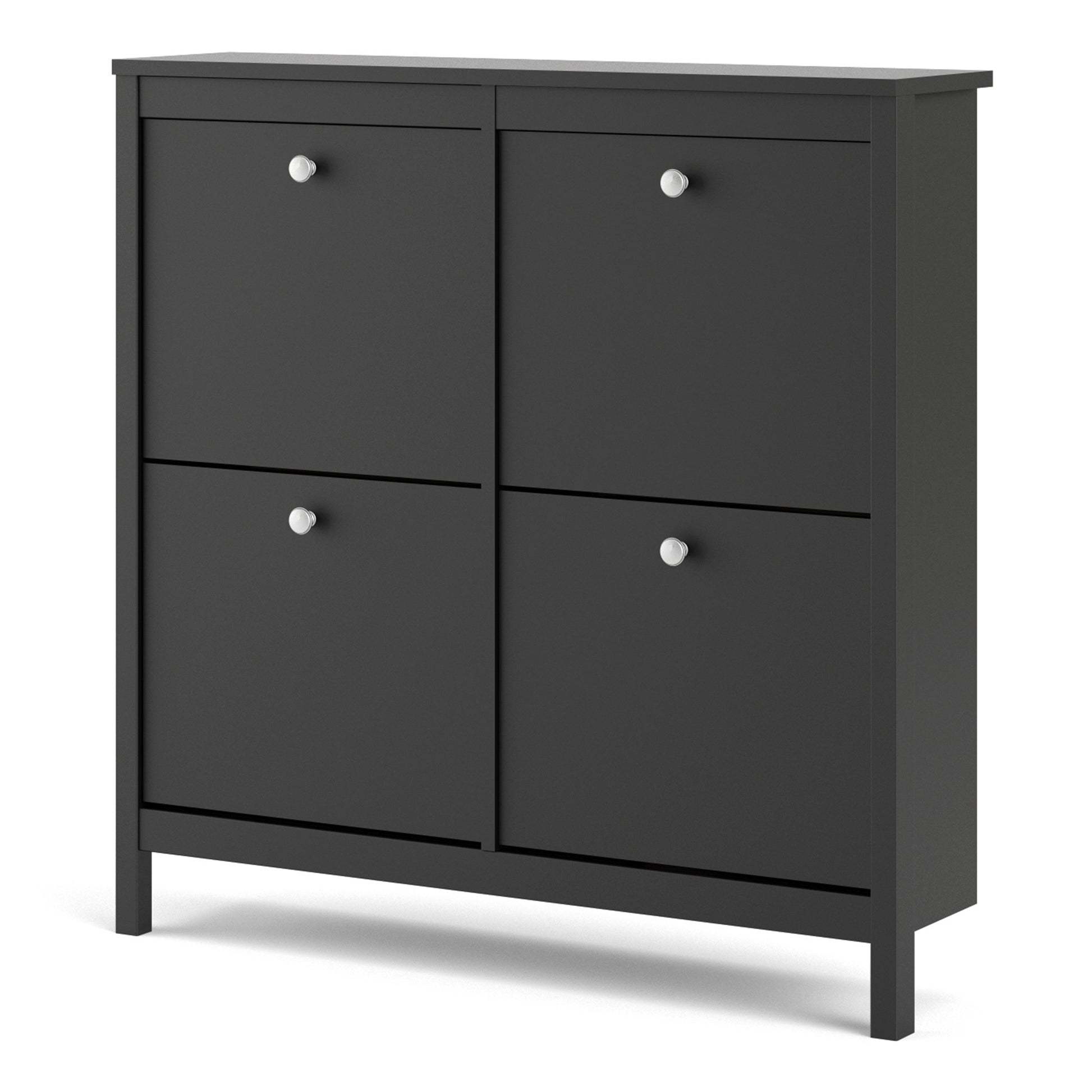 Madrid  Shoe cabinet 4 Compartments in Matt Black