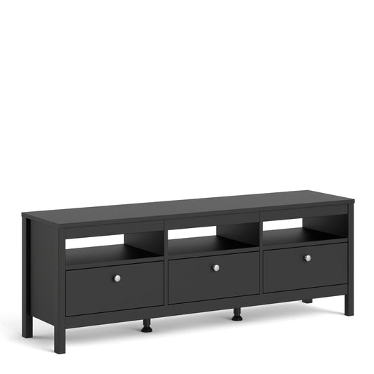 Madrid  Tv-unit 3 drawers in Matt Black
