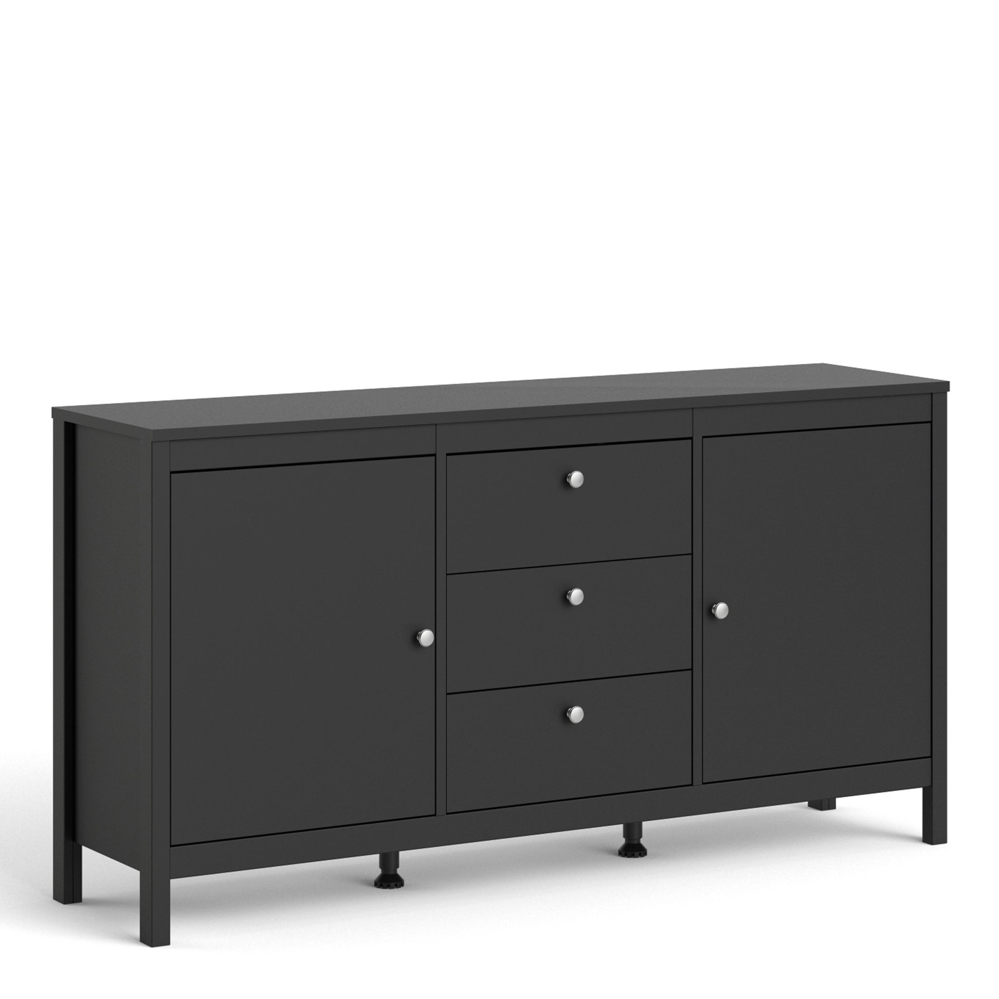 Madrid  Sideboard 2 doors + 3 drawers in Matt Black