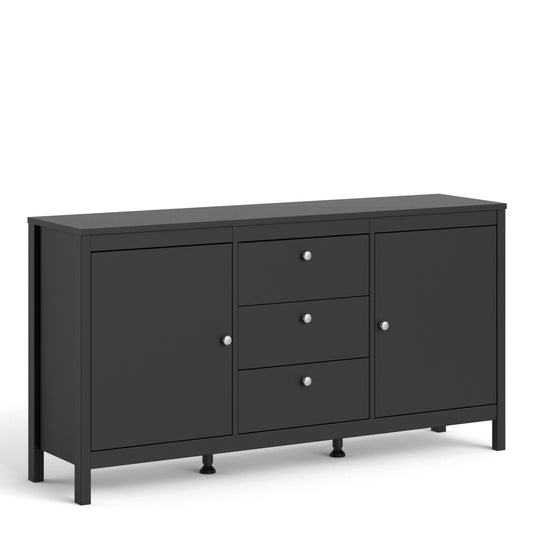 Madrid  Sideboard 2 doors + 3 drawers in Matt Black