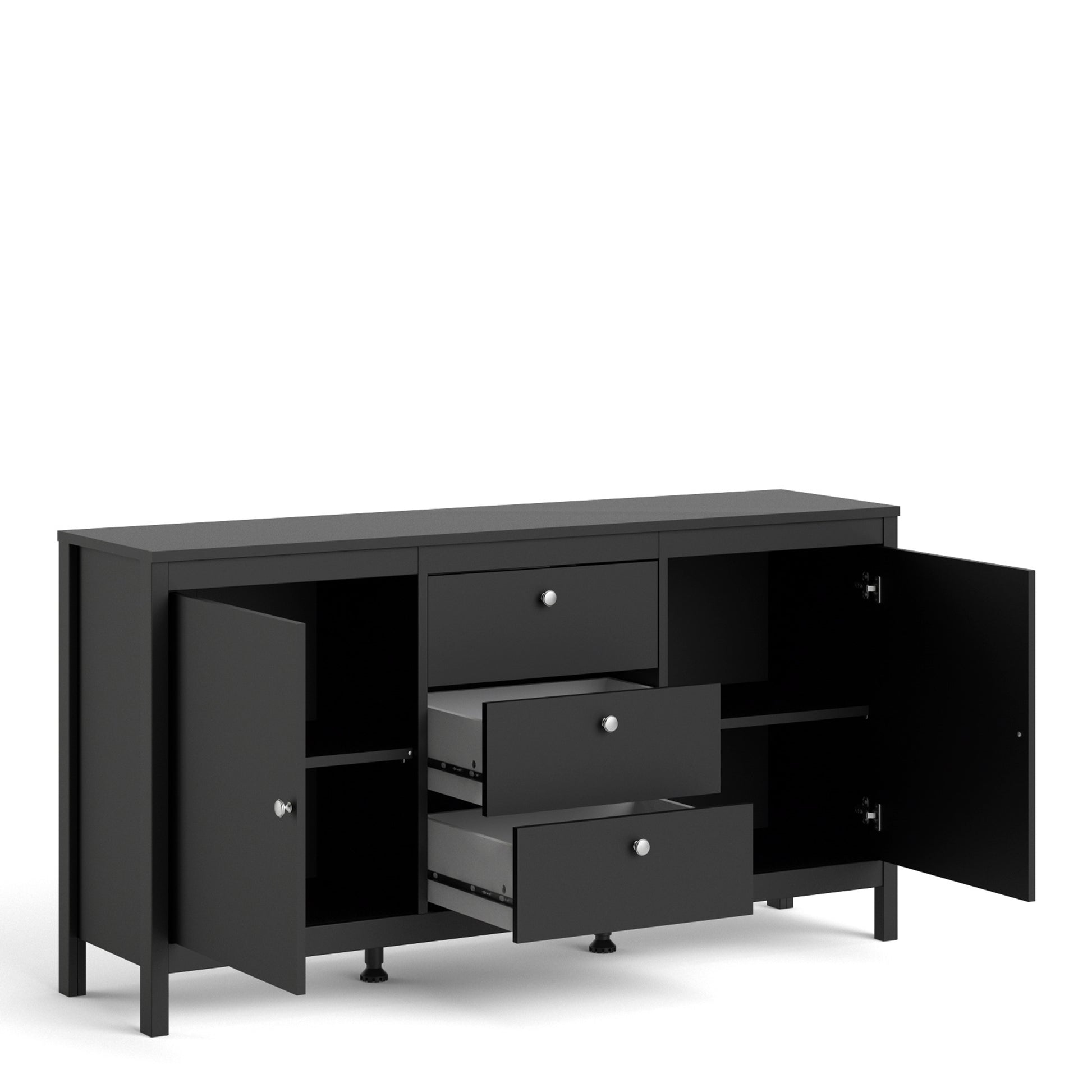 Madrid  Sideboard 2 doors + 3 drawers in Matt Black