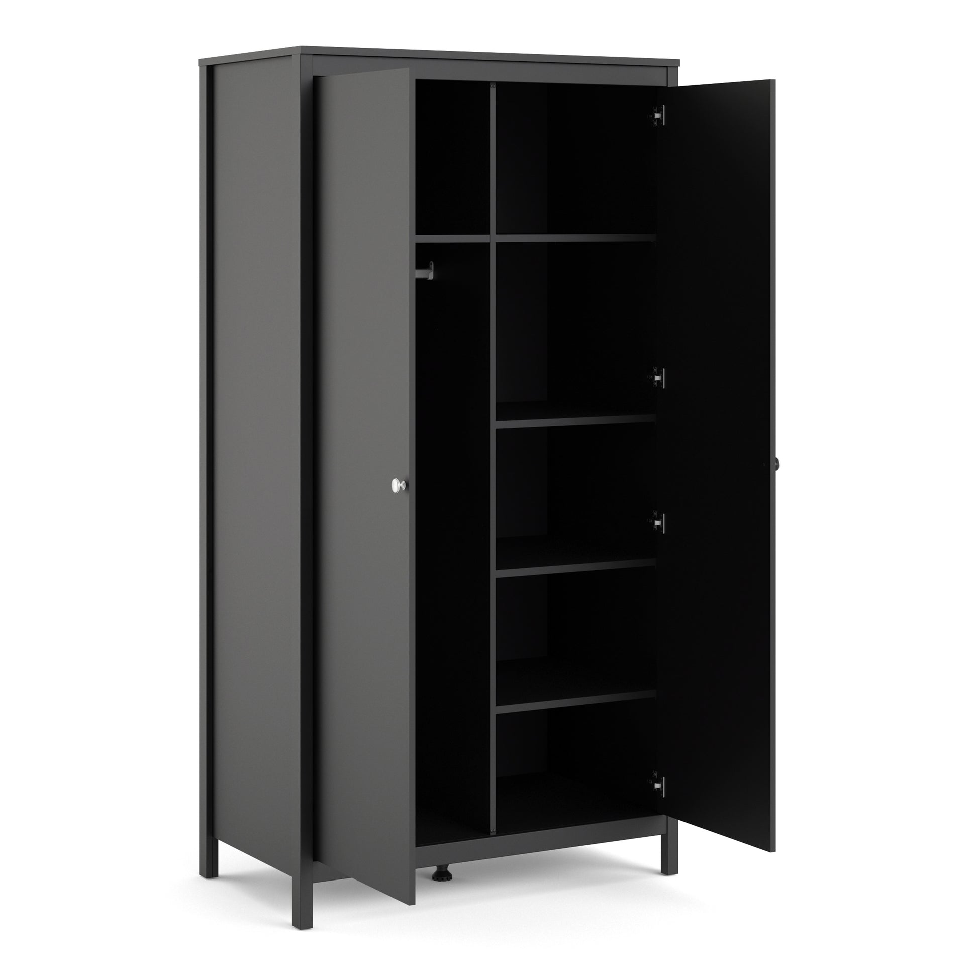 Madrid  Wardrobe with 2 doors in Matt Black