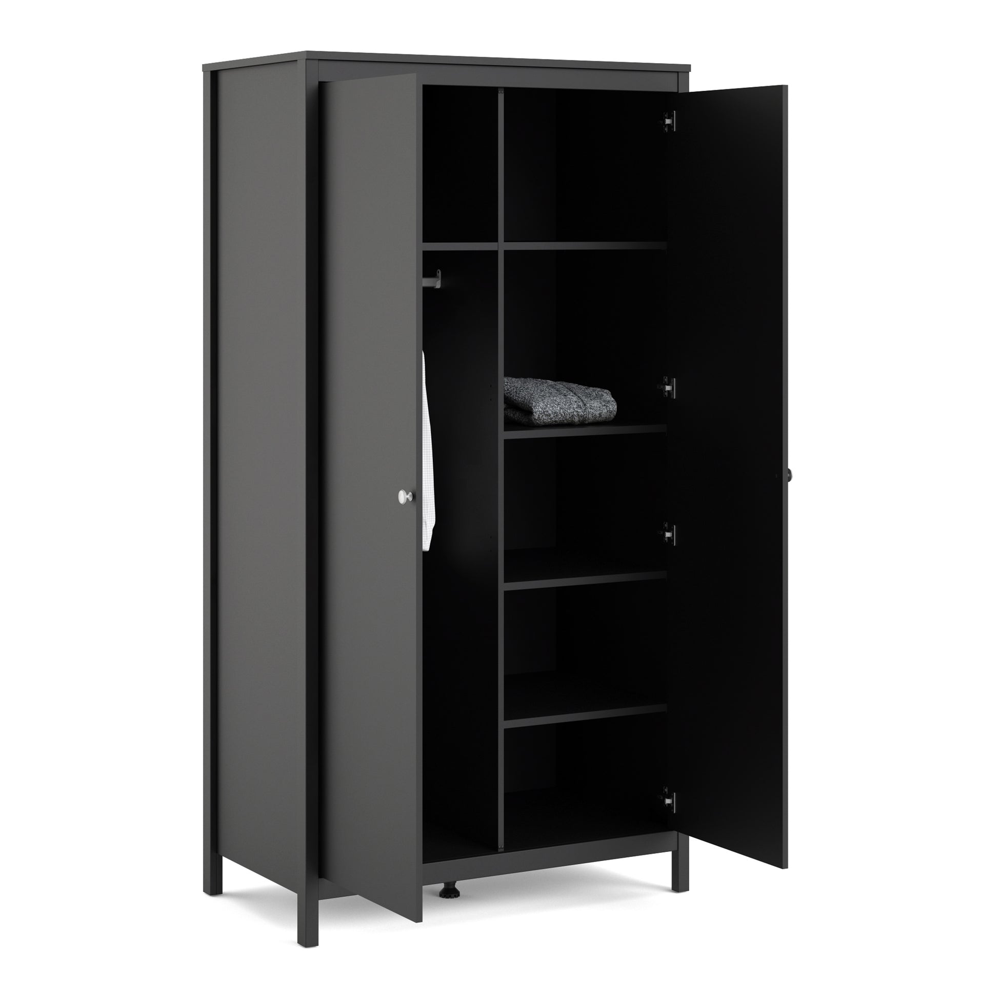 Madrid  Wardrobe with 2 doors in Matt Black
