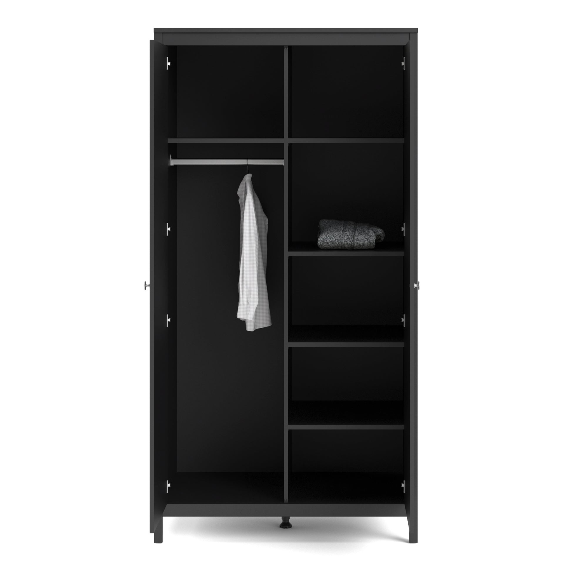 Madrid  Wardrobe with 2 doors in Matt Black