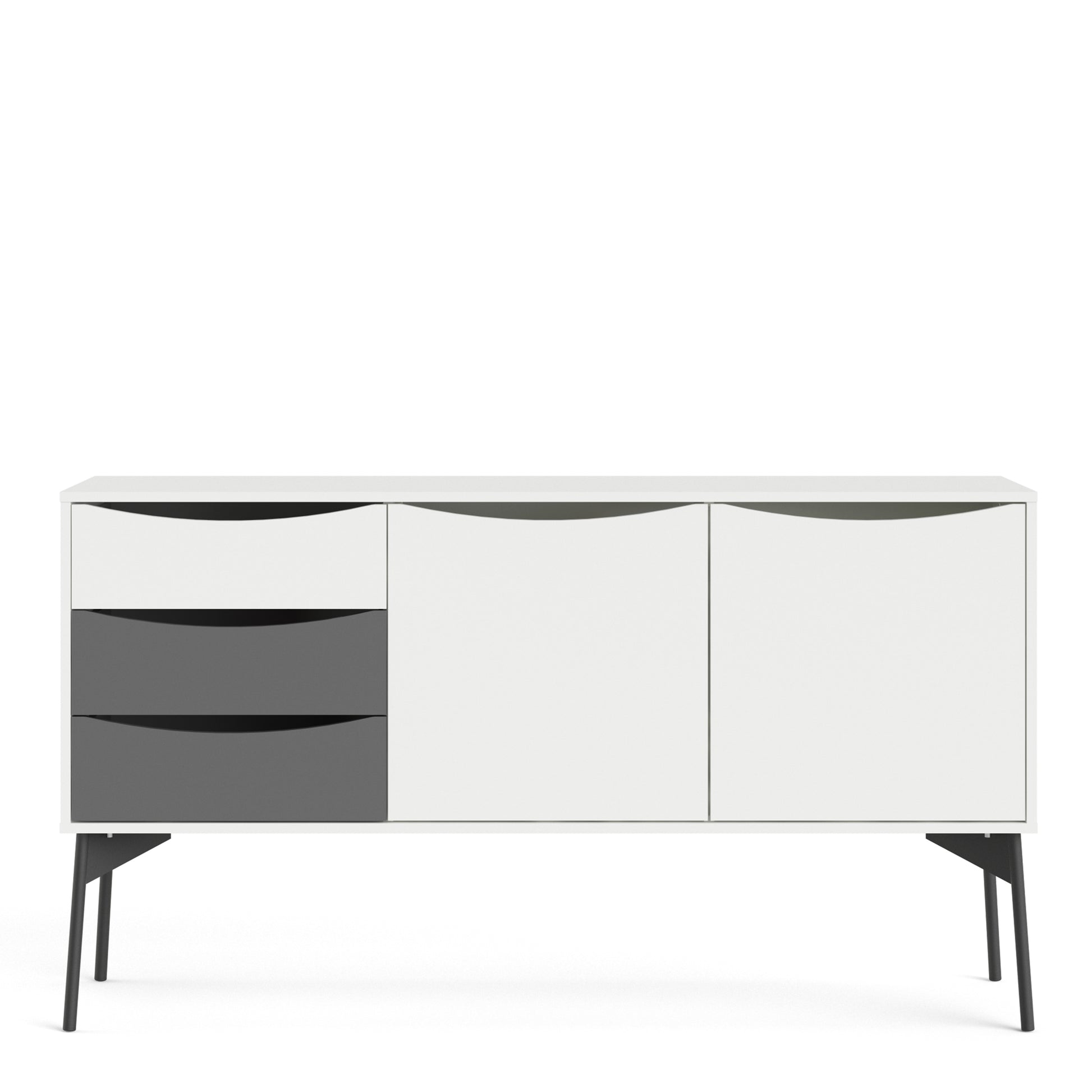 Fur  Sideboard 2 Doors + 3 Drawers in Grey and White