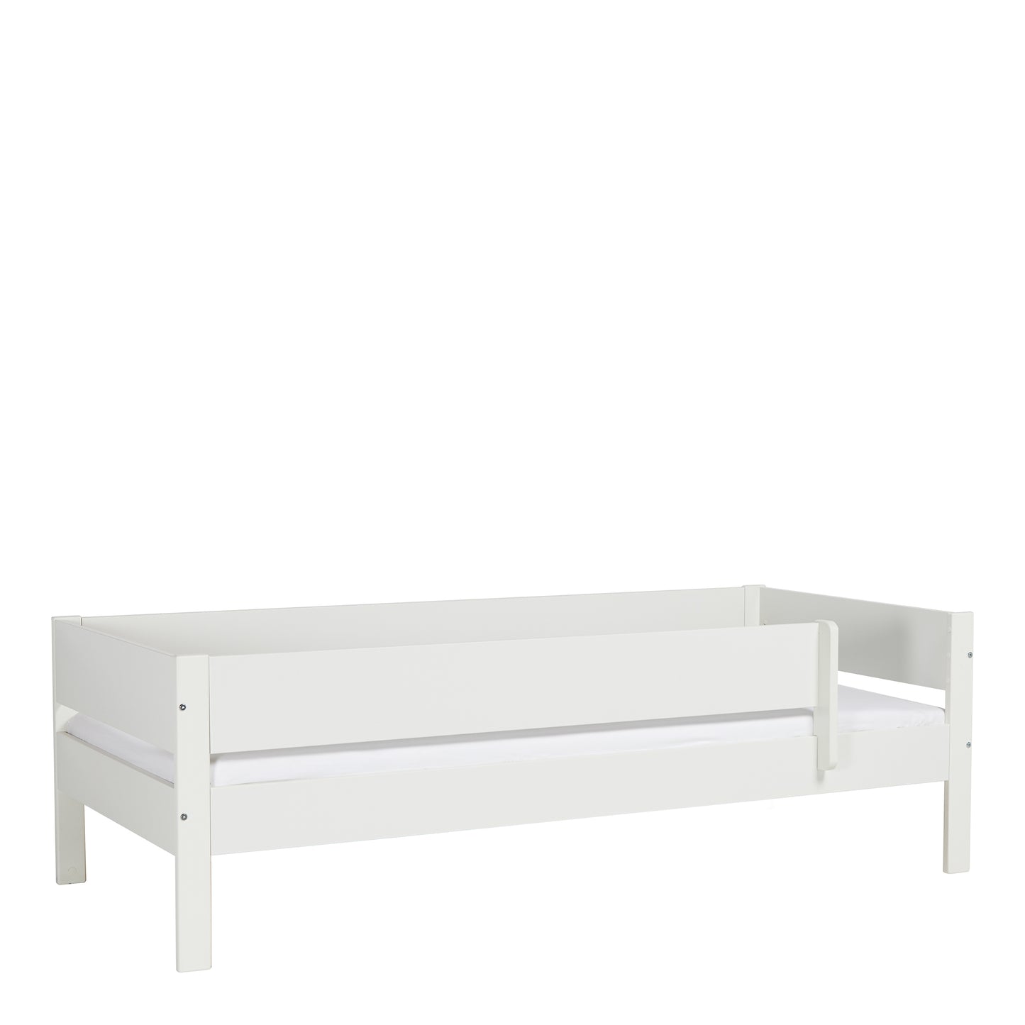Huxie  White Day Bed with Safety Rail in White