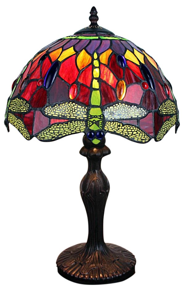 Red Dragonfly Tiffany Lamp 12
