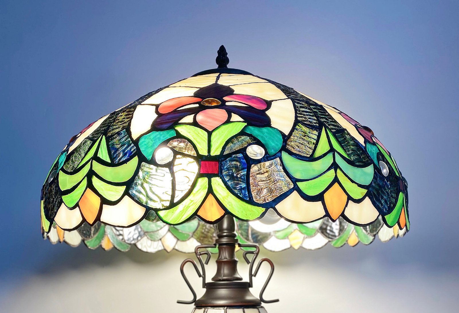 Multicoloured Double Tiffany Lamp 68cm