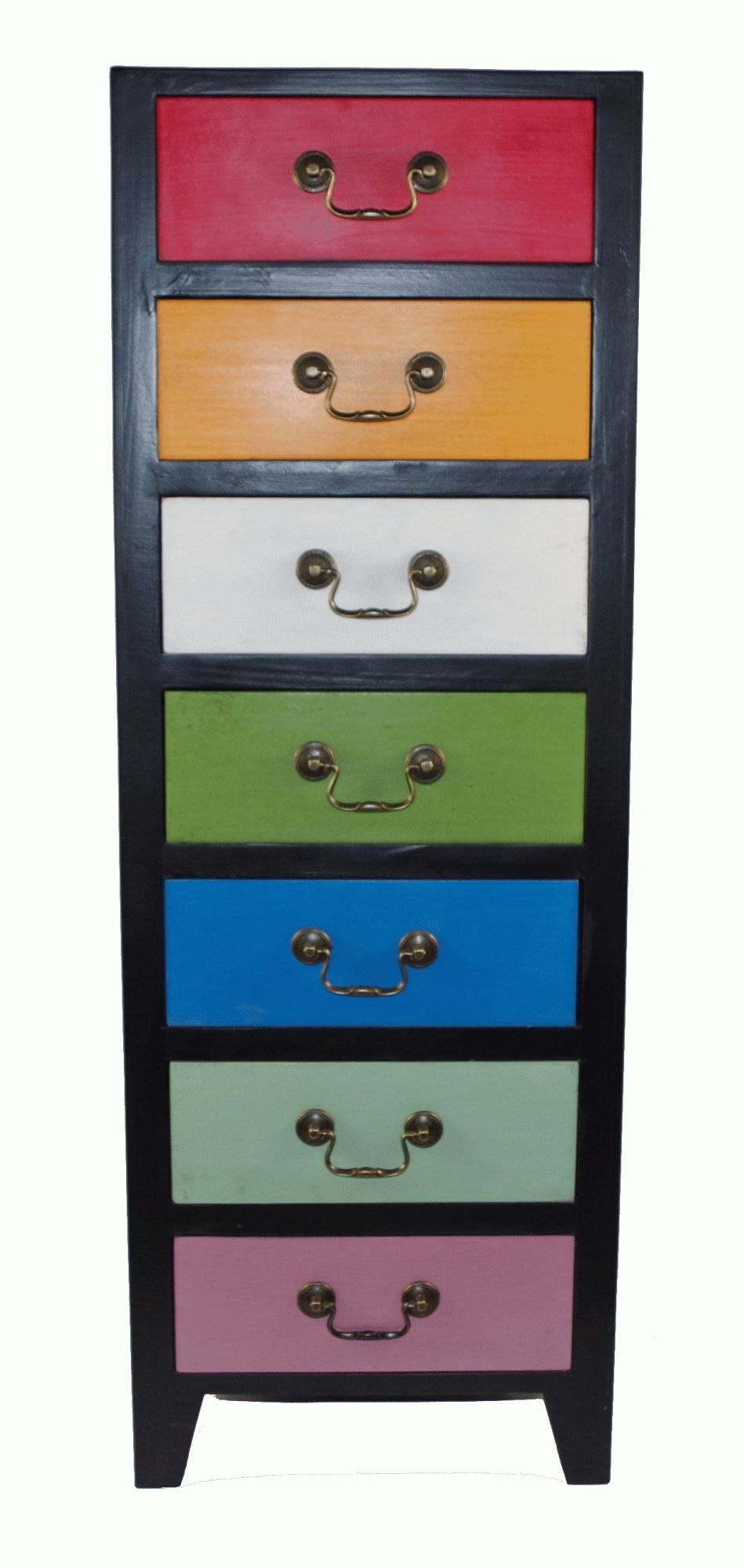 Rainbow Tall Cabinet with 7 Drawers 38 x 26 x 110cm