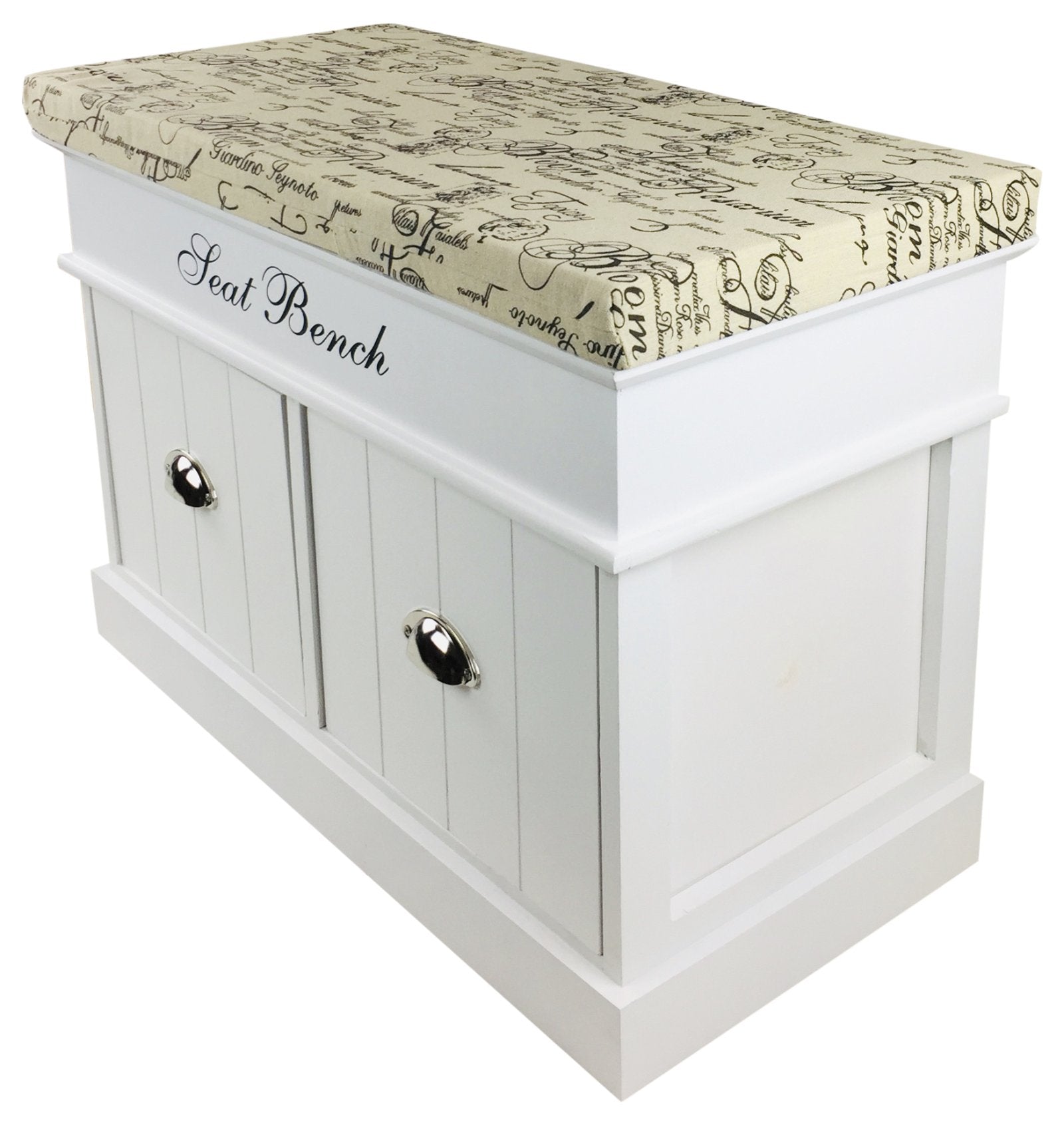 White Seat Bench With 2 Drawers & Lid 70cm