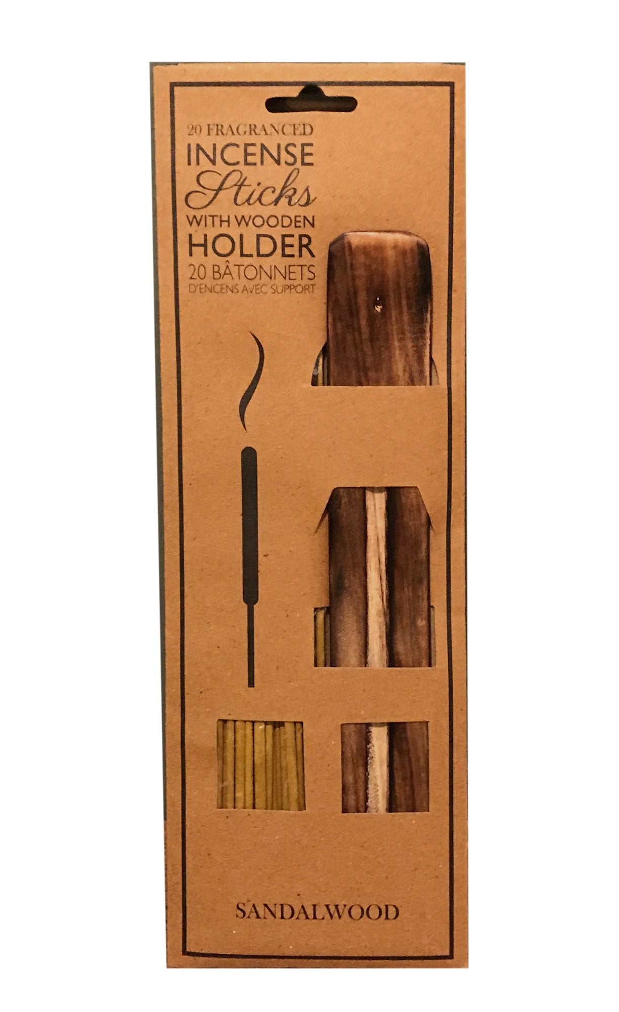 20 Fragranced Incense Sticks With Holder - Sandalwood