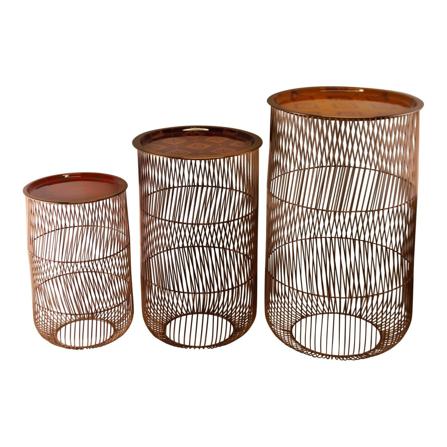 Set of 3 Kasbah Wire Tables, Design A