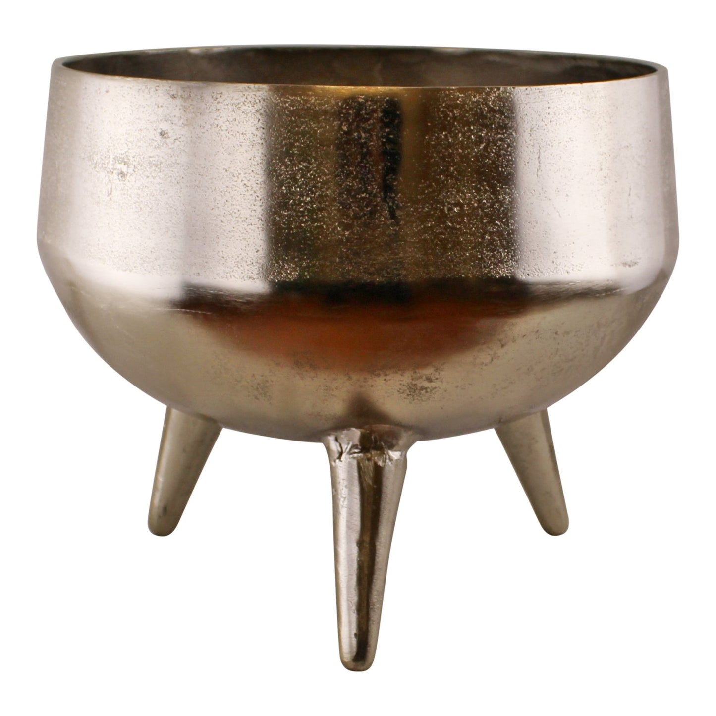 Silver Metal Planter/Bowl With Feet, 35cm